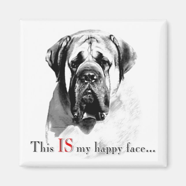 Mastiff Happy Face Magnet (Devant)