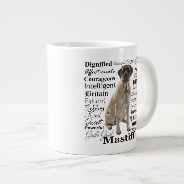 Mastiff Traits Jumbo Mug (Devant droit)