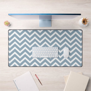 Mat bureau Dusty Blue Chevron Zigzag