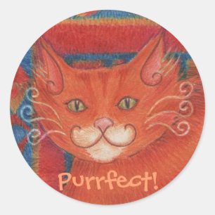 Mat Cats 'Purrfect!' autocollant rond