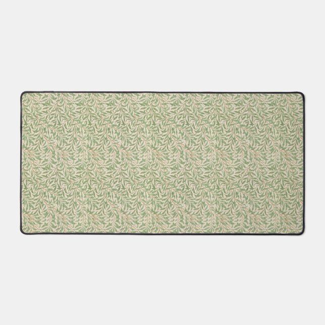 Mat de bureau avec design feuille vert antique (Recto)