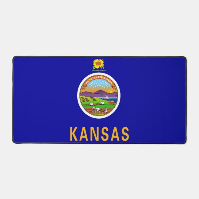 Mat de bureau avec drapeau de l'État du Kansas, Ét (Recto)