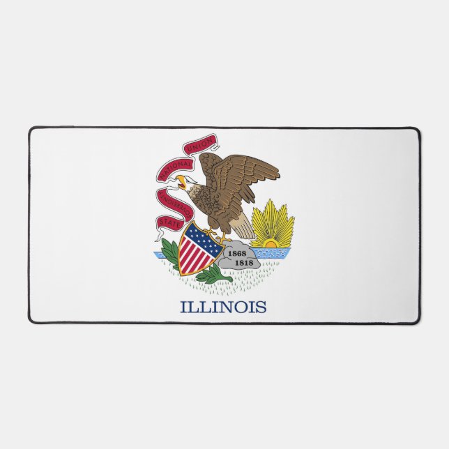 Mat de bureau avec drapeau de l'Illinois, États-Un (Recto)