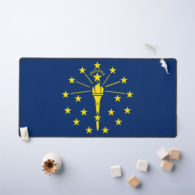 Mat de bureau avec drapeau de l'Indiana, États-Uni (Tableau pour enfants)