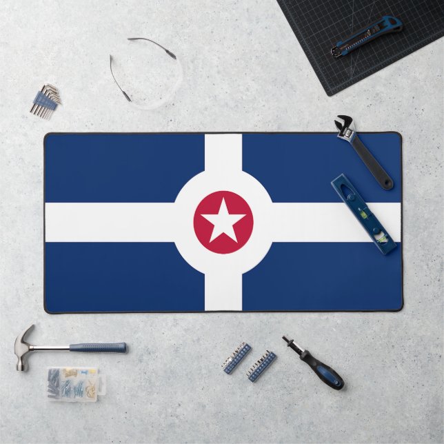 Mat de bureau avec drapeau d'Indianapolis, États-U (Poste de travail)