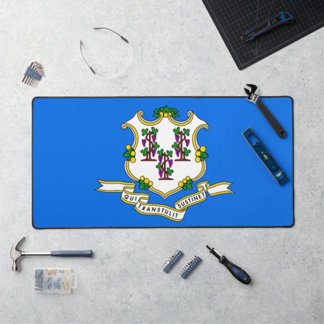 Mat de bureau avec drapeau du Connecticut, USA (Poste de travail)