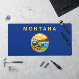 Mat de bureau avec le drapeau du Montana, USA
