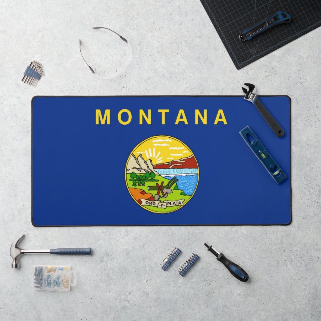 Mat de bureau avec le drapeau du Montana, USA (Poste de travail)