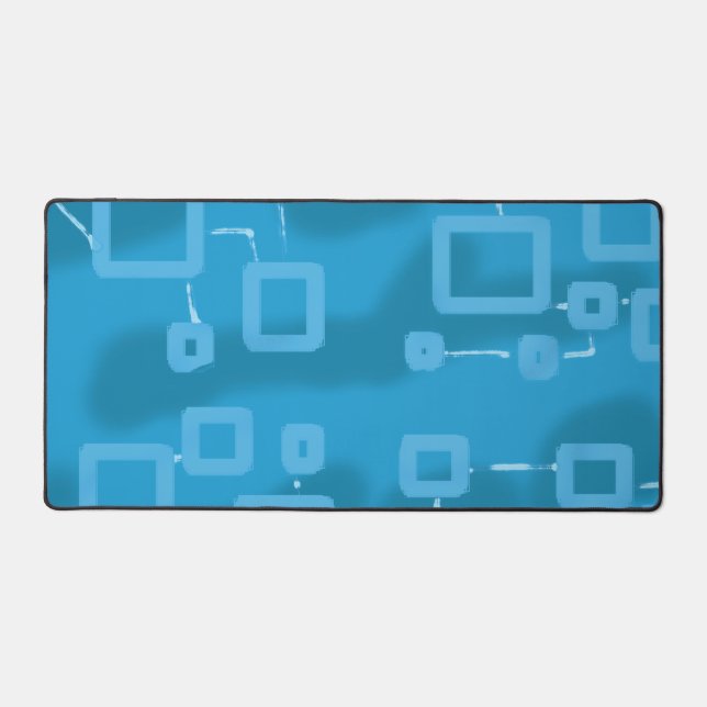 Mat de bureau Carré géométrique bleu clair (Recto)