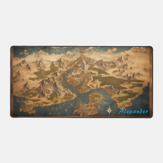 Mat de bureau de carte d'Imaginaire personnalisé (Recto)