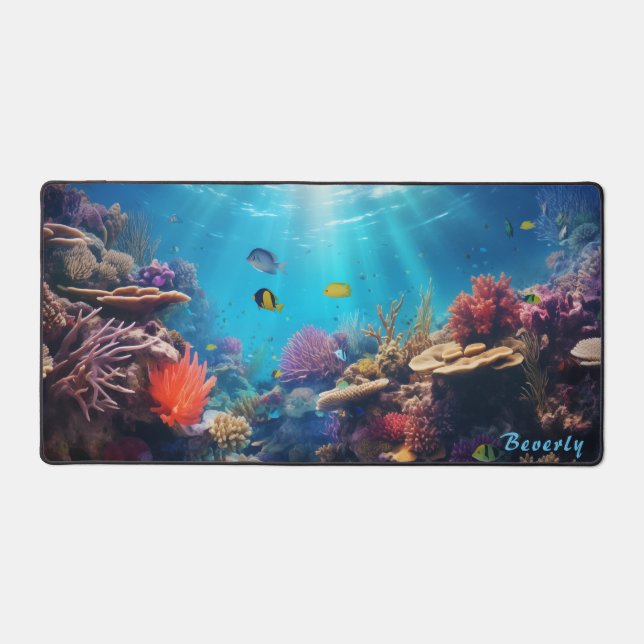 Mat de bureau de corail sous-marin personnalisé (Recto)