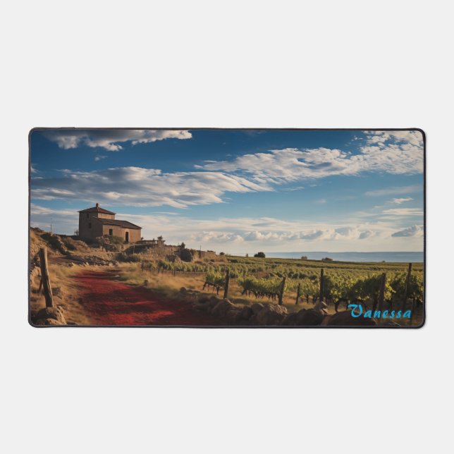 Mat de bureau de vignoble personnalisé (Recto)