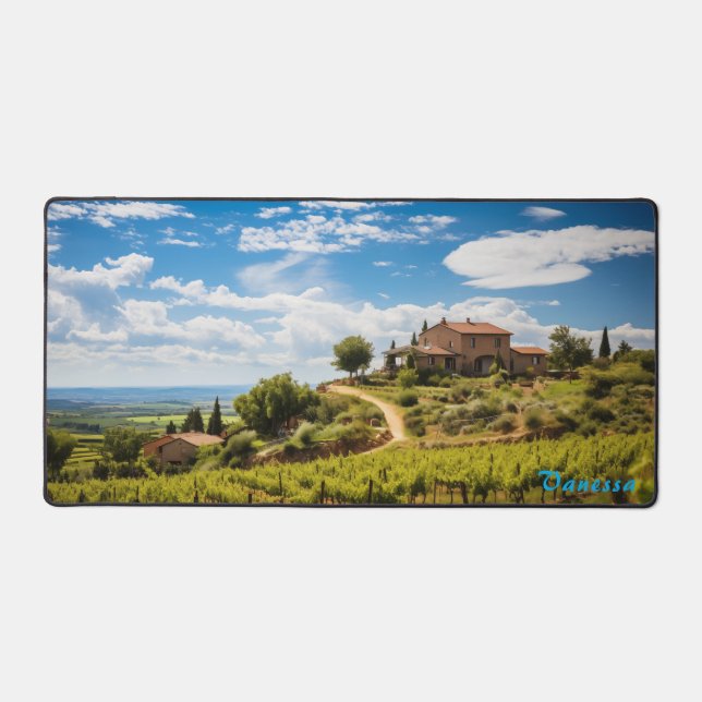 Mat de bureau de vignoble personnalisé (Recto)