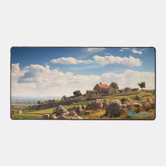 Mat de bureau de vignoble personnalisé (Recto)