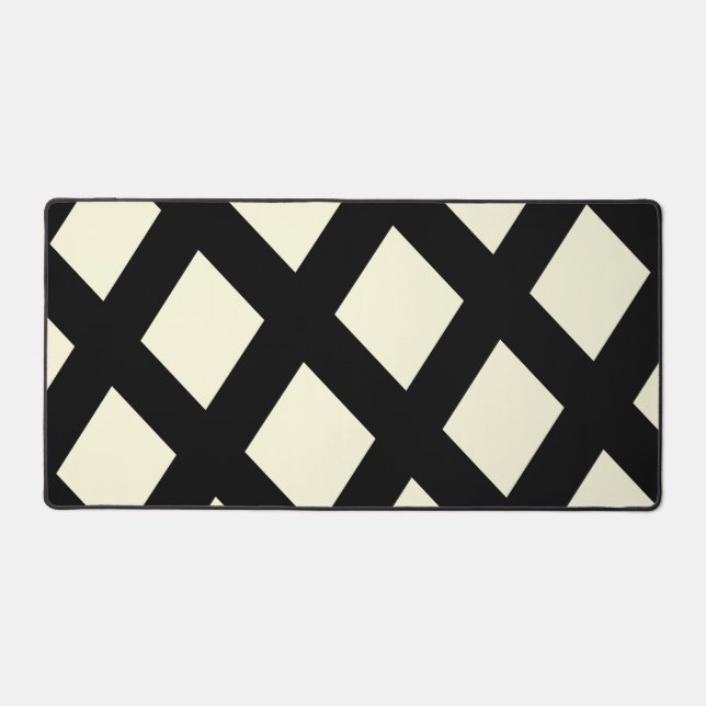 Mat de bureau en treillis (crème et noir) (Recto)