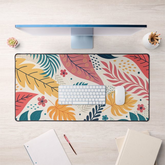 Mat de bureau Feuille Tropical sur mesure - frais  (Bureau 1)