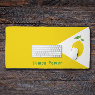 Mat de bureau jaune avec citron