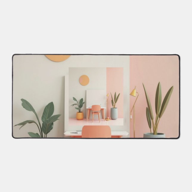 Mat de bureau minimaliste Pastel - Travaux esthéti (Recto)