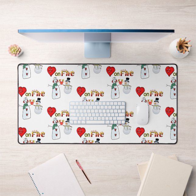 Mat de bureau Snowman Coeur en feu (Bureau 1)