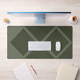 Mat de bureau vert Moss géométrique - Personnalisa