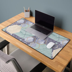 Mat Motif de bureau de marbre moderne géométrique