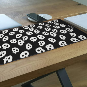 Mat Motif de bureau noir et blanc