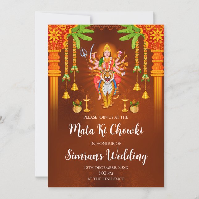 Mata Rani invite & Mata ki Chowki invitation se tr (Devant)