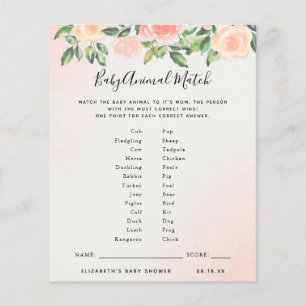 Match animal bébé   Jeu Baby shower