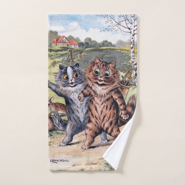 Match de golf, Louis Wain (Serviette à main)