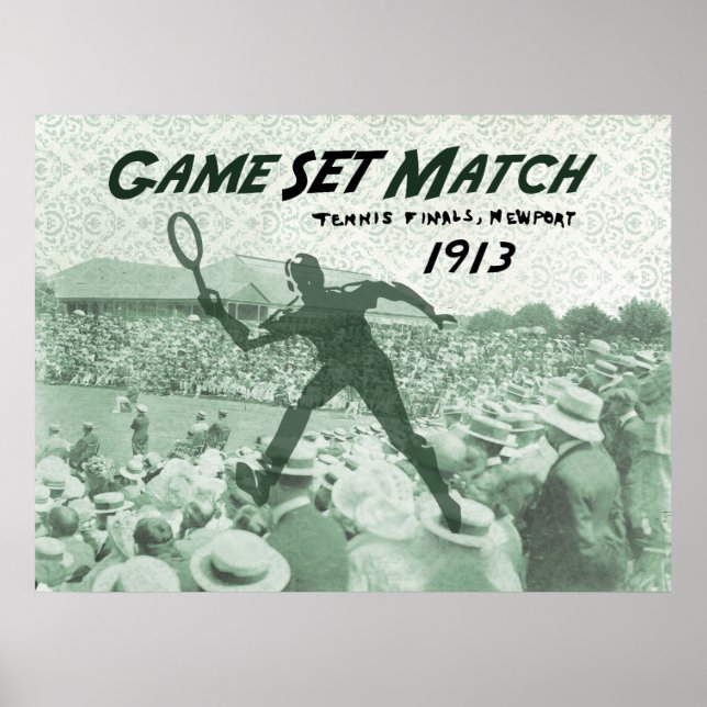 Match de jeu : poster de tennis Vintage (Devant)