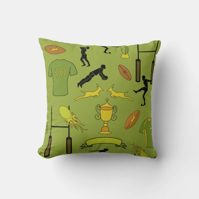 Match de rugby sur Coussin de lancer, Coussin de l (Recto)