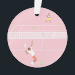 Match de tennis rose Pastel moderne<br><div class="desc">Illustration d'un match de tennis rose moderne sur un court de tennis rose.</div>