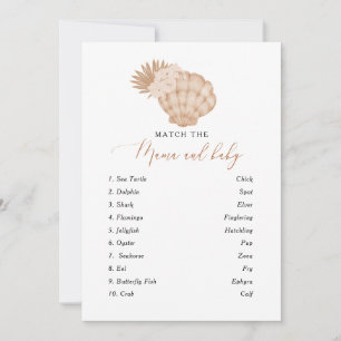 Match the Mama and Baby Seashell Baby shower Games