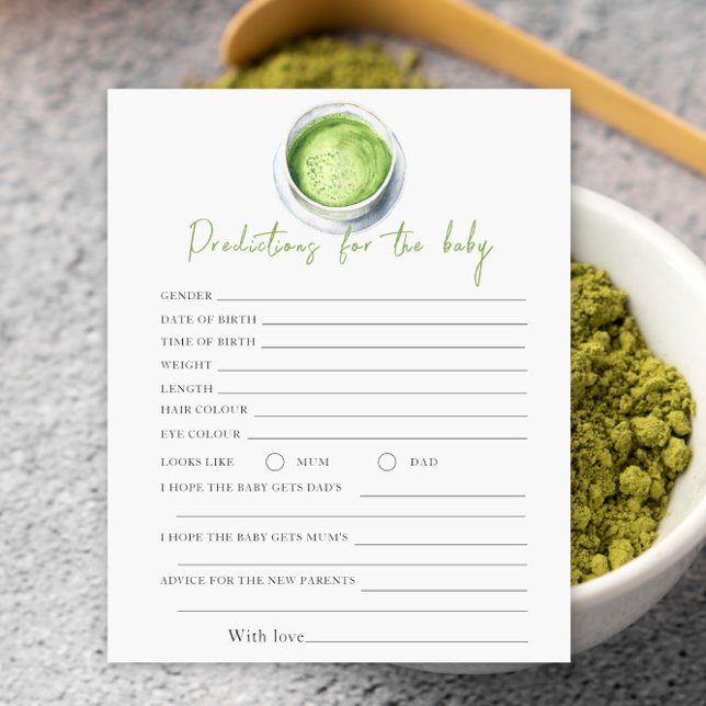 Matcha baby shower - predictions and advice baby (Créateur téléchargé)
