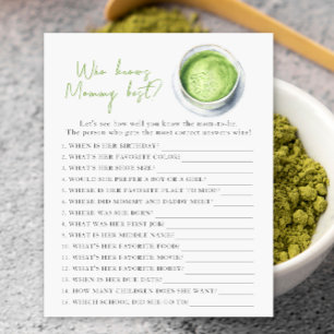 Matcha baby shower - Qui connaît maman mieux