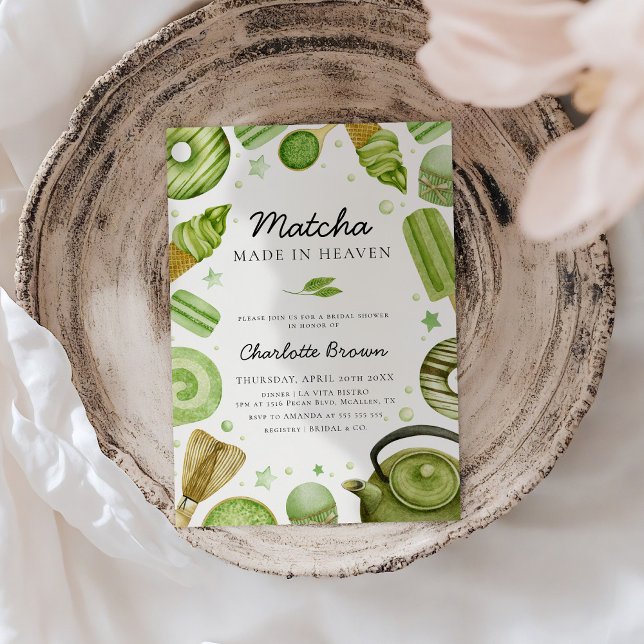 Matcha Made in Heaven Invitation de douche nuptial (Créateur téléchargé)