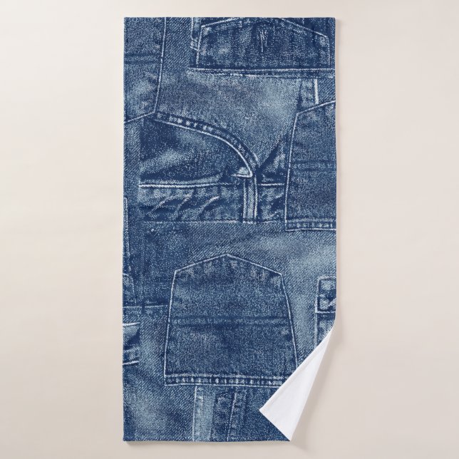matériau de denim, (Serviette de bain)