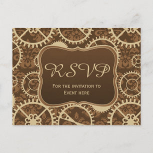 Matériel de montre Steampunk et carte RSVP damask