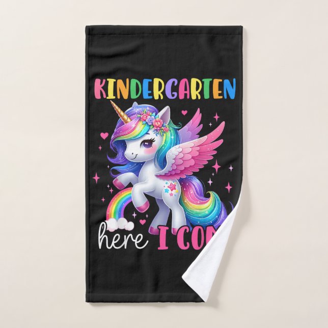 Maternelle j'arrive licorne rentrée scolaire (Serviette à main)