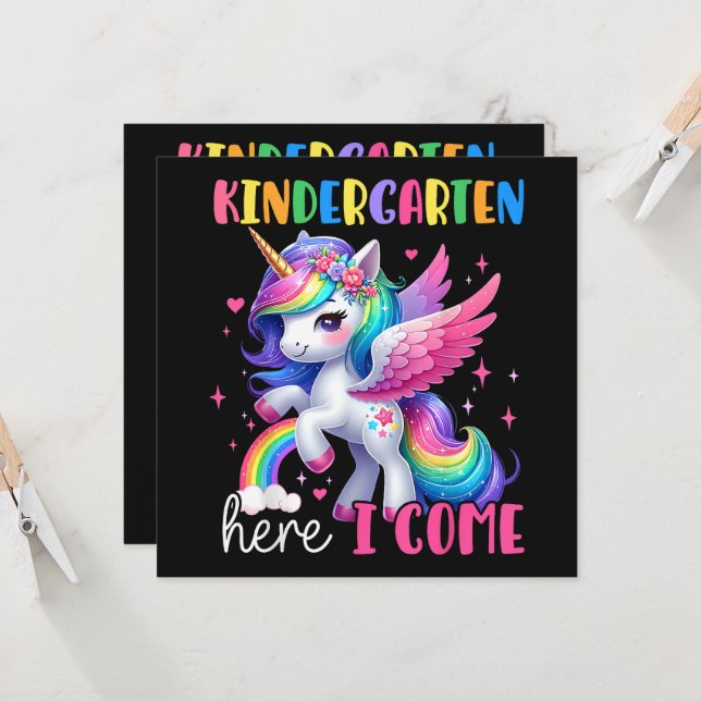 Maternelle j'arrive licorne rentrée scolaire (Devant/Arrière en situation)