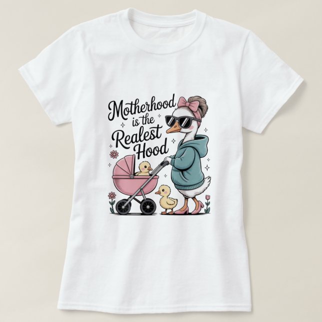 Maternité Réelle Maman Canard de Quartier T-Shirt  (Design devant)