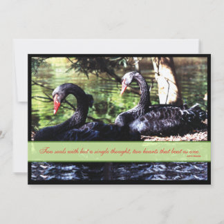 Mates pour la vie Black Swans Faire-part de mariag