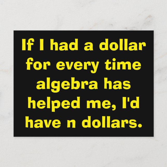 Math Algebra Cartes postales (Devant)