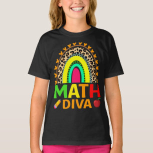 Math Diva Rainbow Leopard Retour À L'École T-shirt