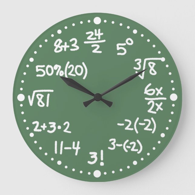 Math équations mathématiques Horloge version deux (Recto)