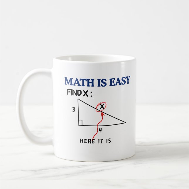 "Math is Easy Funny Coffee Mug - Cadeau pour les é (Gauche)
