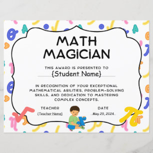 Math Magicien Prix de reconnaissance étudiante