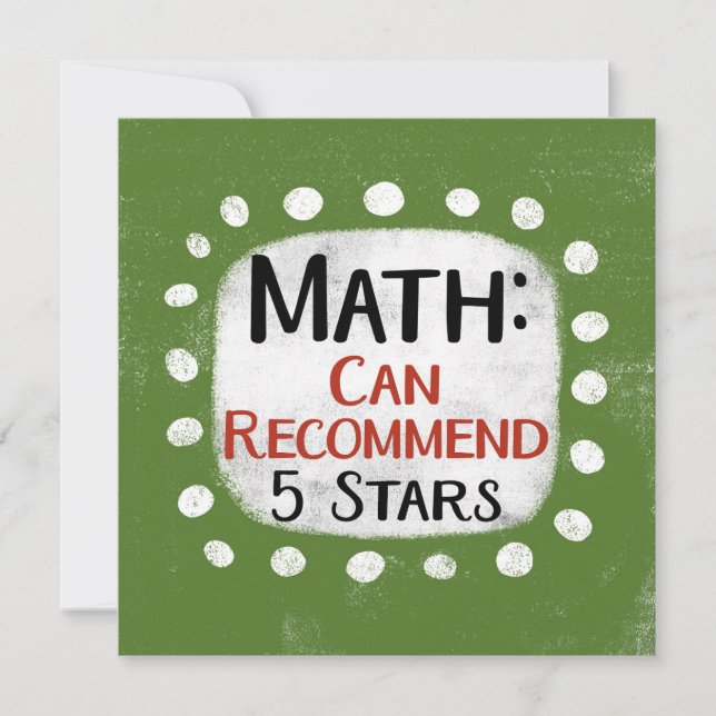 Math Review 5 étoiles Carte de voeux (Devant)