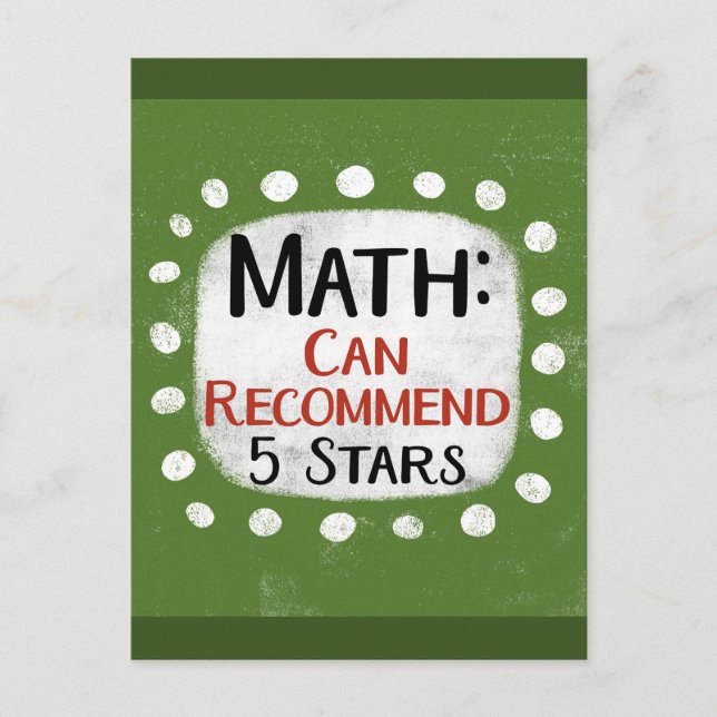 Math Review 5 étoiles Carte postale (Devant)