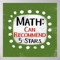 Math Review 5 Étoiles Poster Wall Art